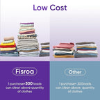 Lavender Laundry Detergent Sheets Travel Eco-friendly 300 Loads Fisroa Clothes Washing Detergent Sheets Plastic-Free Washer Strips Liquidless Laundry Strips Tablet