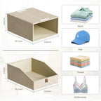 Closet Organizers and Storage 4-Pack Large Storage Bins with Drawers Stackable Fabric Clothes Organizers Storage Box Collapsible Closet Drawers Organizer (Beige, 21L*4)