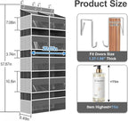 Over The Door Organizer Multi Pocket,5 Tier Large Hanging Shelf for Storage Kids Toys, Diapers, Clothes,Yarn,Heavy Duty Behind Door Storage for Bedroom Bathoom Nursery Closet Pantry,Gray