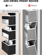 Yecaye 6-Tier Over The Door Storage Organizer, Flexible 1 Split into 2 Swing-Proof Hanging Bathroom Organizer, Bedroom Organizers and Storage for Newborn Baby Essentials, Black