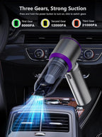 Vacuum/Air Duster 80,000RPM Super Power Mini Car Vacuum Cleaner 4-in-1 air Blower Gun Air Duster & Air Blower & Pump Hand Electric air Duster Handheld dust Blower Blower Cordless (Purple)