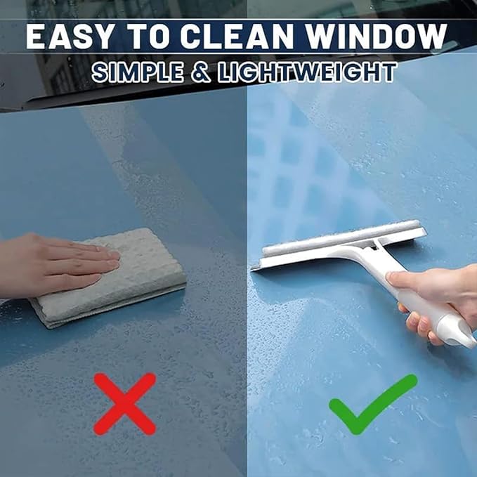 3 in 1 Spray Squeegee, Window Squeegee with Spray 3 in 1 Window Squeegee Cleaner, Easy to Clean Without Streaks for Car, Home, Kitchen Window (White)