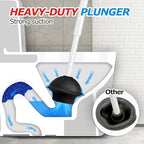 2Pack 2 in 1 Toilet Brush and Plunger Set,Clean Gloves, Extended Handle Plunger，Toilet Bowl Brush Plunger Set,Bathroom Cleaning Tools,Toilet Brush Plunger Combo,Cleaning Brush(Cream White)