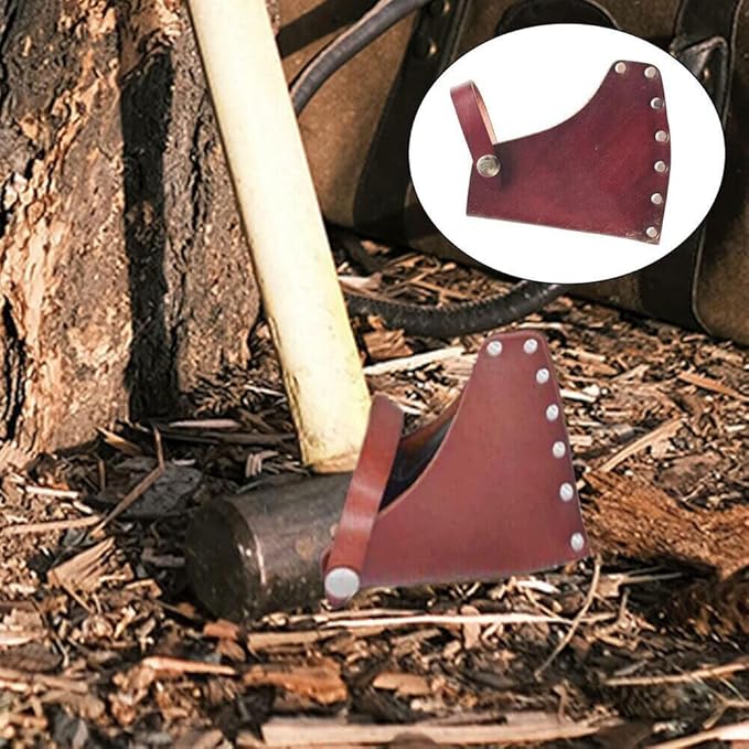 1PC Portable Leather Holder Lanyard Blade Sheath Head Cover For Axe Hatchet