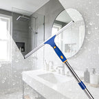 ITTAR 14 inch Multi-Purpose Shower Squeegee for Glass Doors, Swivel Window Squeegee with 1 Refill Rubber Blade, Extendable Bathroom Cleaner Tool for Shower Door Window Mirror Wall Car Windshield
