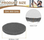 HARFINGTON 16pcs Scrubber Scouring Pads 800 Grits 4 Inch Drill Power Brush Hoop and Loop Surface Conditioning Disc Drill Scuffing Disc Scrub Pads for Home Kitchen Cleaning, Gray