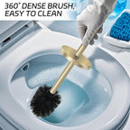 Stainless Steel Toilet Brush with Holder Set for Bathroom Storage and Organization Toilet Bowl Cleaner Brush and Holder (1, Gold)