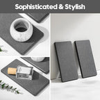 2PCS 7" x 3.5" Water Absorbing Bathroom Sink Vanity Trays, Diatomite Stone Quick Drying Mat for Kitchen Counter, Dish Rack Dispensers Sponge Holder Caddy Organizer, Dark Gray, 7"x3.5"