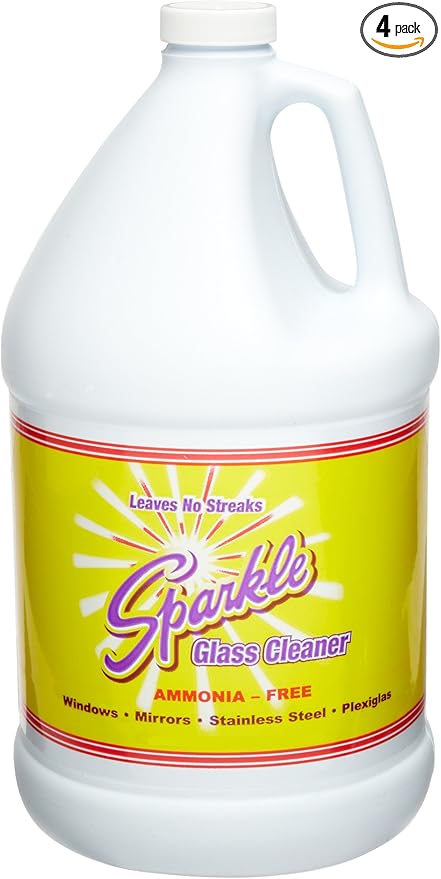 A J Funk & Co 20500 Sparkle Glass Cleaner, Original Purple Formula, 1-Gallon Refill Bottle (Case of 4)
