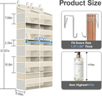 Over The Door Organizer Multi Pocket,5 Tier Large Hanging Shelf for Storage Kids Toys, Diapers, Clothes,Yarn,Heavy Duty Behind Door Storage for Bedroom Bathoom Nursery Closet Pantry,Beige
