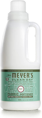 MRS. MEYER'S CLEAN DAY Liquid Fabric Softener Bottle, Basil Scent 32 Fl oz (Pack of 4)