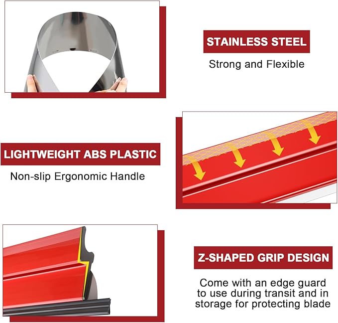 DEKEones 24Inch/60CM Skimming Blade, Stainless Steel Drywall Smoothing Spatula for Large Working Area Wall Decoration Construction Tool