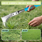 Kosoyo Crack Weeder Crack Weeding Tool Sawtooth Wave Manual Scythe Stainless Steel Gardening Tool -11.42"（2Pack）