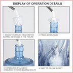 Stainless Steel Water Bucket Bottle Brush, Long Handle Scrubbing Brush, Suitable for Cleaning 1 to 5 Gallon Buckets, 25 in