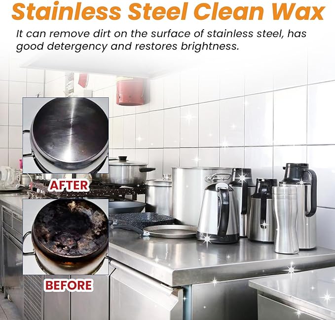 Magical Nano-Technology Stainless Steel Cleaning Paste, Stainless Steel Clean Wax, Stainless Steel Cleaning Wax, Stainless Steel Cleaner and Polish, Metal Polish Paste (1Pcs)