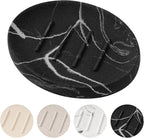 Soap Dish Bathroom Resin Marble Look Bar Soap Holder for Shower Soap Tray for Kitchen Sink(Marble Black)