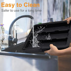 Large Utensil Drawer Organizer for Kitchen, Expandable Silverware Organizer Utensil Holder, Cutlery and Flatware Cooking Tray, Kitchen Drawer Organizers and Storage with Removable Knife Block, Black