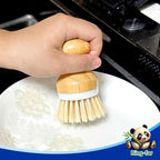 Bamboo Dish Brush,Bamboo Scrub Brush for Bishes Pots Pans Kitchen Sink Cleaning,3 Packs