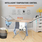 tonchean Heated Clothes Drying Rack, Folding Electric Clothes Drying Rack, Collapsible Laundry Drying Rack, Free-Standing Heating Garment Dryer Towel Rail Space Saving for Home Indoor/Outdoor