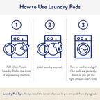 Clean People Laundry Detergent Pods - Hypoallergenic Laundry Pods - Ultra Concentrated, Recyclable Packaging, Stain Fighting - Sweet Petals, 192 Pack