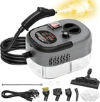 Handheld Steam Cleaner, Steamer for Cleaning, 2500W Pressurized Steam Cleaner with 1.2L Water Tank and 6 Attachments, Portable Steamer Cleaner for Home Car Kitchen Bathroom Furniture Tile Grout, Gray