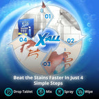 X-ALL Multi-Purpose Cleaning Tablets – Streak-Free Shine and Deep Cleaning Tablet for Home on All Surfaces, 5x Tablets Only