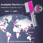 Dual Voltage Travel Steamer for Clothes, 100-240V Portable Handheld Garment Steamer, 15s Fast Heat-up, 9 Mins Continuous Steam, 2-in-1 Iron Steamer for Global Travel and Home