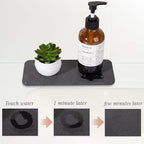 Water Absorbing Stone Tray for Sink, Diatomite Bathroom Tray Quick Dry Dish Soap Holder Kitchen Sink Organizer for Modern Home Decor - Dark Grey