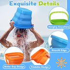 Jumbo Beach Sand Bucket Toy for Kids, 3L Collapsible Sandbox Pail, Easter Buckets, 3 Pack Multi Use Tool for Garden, Planting, Camping, Storage Fishing, Washing, Summer Holiday Travel Birthday Gifts