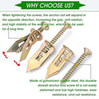 200Pcs Self-Drilling Drywall Anchors, 100Pcs Wall Anchors and 100 Pcs Cross Head Screws, Drywall Anchors and Screw kit, Heavy-Duty Metal Wall Anchors, No Drilling Required, Easy to Use