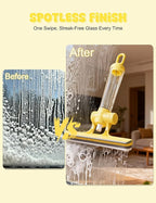 4 in 1 Glass Cleaning Tool with Adjustable Angle Squeegee Spray Bottle and Scrub Brush for Shower Glass Car Windows and Mirrors All in One Window Cleaner Kit