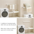 JOOM Laundry Drying Rack Collapsible, Wall Mounted Drying Rack, Clothes Drying Rack, Retractable Drying Racks, 27.5" Wide, 5 Aluminum Rods, 60 lb Capacity (White 27.5")