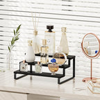 Giikin 3 Tier Spice Rack, Set of 2 Wooden Spice Rack for Countertop, Cabinet Organizer Shelf Kitchen Counter Storage Shelves Cupcake Stand Holder Display Stand, Black