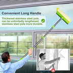 ITTAHO Window Squeegee, Squeegee for Window Cleaning, 2 in 1 Squeegee Window Cleaner with 58'' Long Handle,Window Washing Kit with Extension Pole for Shower, Windshield, Mirror, Gas Station, Glass