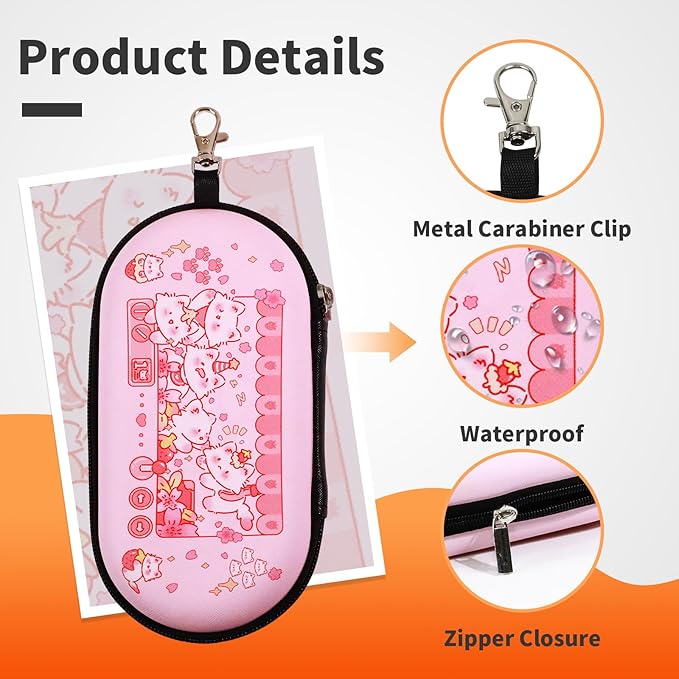 Double Eyeglasses Case, Hard Shell Dual Sunglasses Organizer with Zipper Clip Travel Glasses Storage for Women Men
