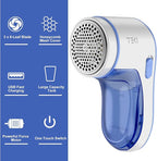 Fabric Shaver, Lint Remover for Clothes, 6 Leaf Blades, Rechargeable Clothes Shaver Pill Remover, Electric Sweater Defuzzer, Sweater Shavers to Remove Pilling, Couch, Fuzz, Furniture