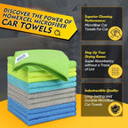 HOMEXCEL Microfiber Cleaning Cloth 6 Pack, 12.5 x 12.5 Inch Microfiber Towels for Cars, Ultra Absorbent Cleaning Rags, Lint Free Cleaning Towels for Household, Kitchen, Window, and Car, Multicolor
