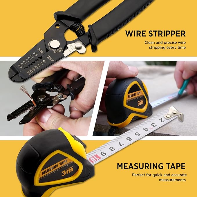 Start Pro 237-Piece Household & Auto Repair Tool Kit - General Hand Tool Set with Screwdrivers, Sockets, Wrenches & Plastic Storage Case, Portable for DIY