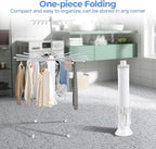 3 Tier Portable Clothes Drying Rackwith 4 Pulleys,Indoor and Outdoor Collapsible Rack Clothing with Shoe Drying Rack for Space Saving