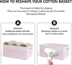 Large Storage Baskets for Organizing, Closet Shelf Baskets for Clothes Blanket Towels, Baby Nursery, Toy Bins Box, Woven Rope Baskets, 17 x 13 x 7.5”, 4 Packs Woven Pink