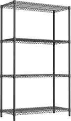 M MZG 2400LBS 35.5" W Standing Shelf Units Wire Rust-Proof Outdoor Storage Shelving 4-Tier Utility Shelving Unit for Garden Home,Kitchen,Office Dark Grey 17.7" D x 35.5" W x 59.4" H