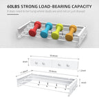 Drying Rack Clothing,Clothes Drying Rack Wall Mounted,Laundry Drying Rack Wall Mount,Foldable,Collapsible,60 lb Capacity 4 Aluminium Poles with 8 Hooks,Space Saving Clothes Drying Rack,White 23.6"