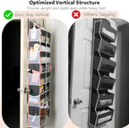 Over the Door Organizer 5 Tiers, Extra Large Behind Door Storage of 10 Compartments, 80 lbs Weight Capacity Over Door Organizer, Door Hanging Organizer for Closet, Diaper Organizer, Room storage | Behind Door Storage, Over Door Organizer, Room storage