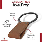 Armory Replicas - Ring Leather Universal O-Ring Medieval Style Axe Holder Belt Frog - Hand Crafted Genuine Leather Costume Weapon Holster Holder