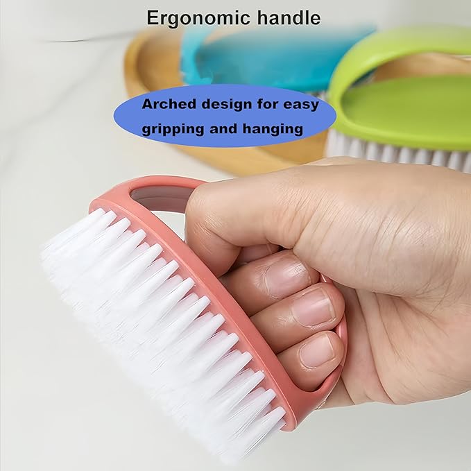 2 Pack Scrubbing Brushes for Cleaning, Heavy Duty Scrub Brush Nylon Stiff Bristles,Scrubber Cleaner Brush for Bathroom,Showe,Sink,Kitchen,Bathtub,Floor,Multi-Purpose Cleaning Brush -Small Size
