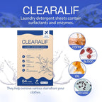 CLEARALIF Laundry Detergent Sheets, Fresh Linen, 64 Load, CLEARALIF Laundry Detergent Strips Eco Friendly & Hypoallergenic