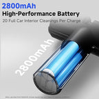 Car Vacuum Portable Cordless, Handheld Vacuum Cleaner & Blower 4-in-1, 15,000Pa Handy Vacuum Brushless Motor, 2800mAh Battery, for Cars, Keyboards, Office, Home, Pet
