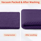 Homaxy 100% Cotton Waffle Weave Kitchen Dish Towels, Ultra Soft Absorbent Quick Drying Cleaning Towel, 13 x 28 Inches, 12-Pack, Eggplant