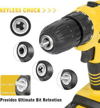 Portable 21V Power Drill Set with 37PCS Drill Bit,Cordless Drill Kit with Battery and Charger,Jar-owl Home Tool Kit with Electric Drill,Power Tool Combo Kit for Men Women Office Repair Maintain-Yellow