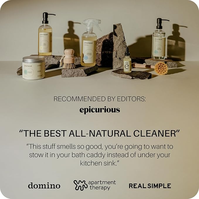 Everneat Probiotic Surface Cleaner Concentrate – Cleans for Days, Refillable, Non-Toxic | Glass Spray Bottle | Eucalyptus, Peppermint, Lemon & Tea Tree | 1 oz (Just Add Water)